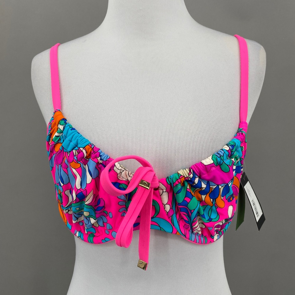Kate Spade Bikini Top Womens Medium Radiant Pink Floral Underwire S2C406S NWT